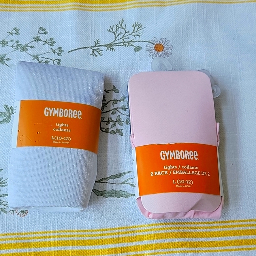 Gymboree kids light weight tights - size L 10-12 - 3 pairs included